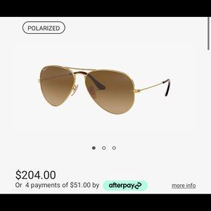 Ray-Ban Gold 3025 Large Metal Aviator Sunglasses